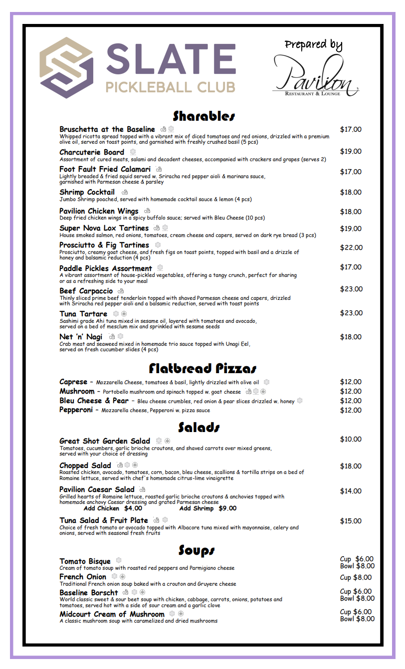 Dine-in Menu