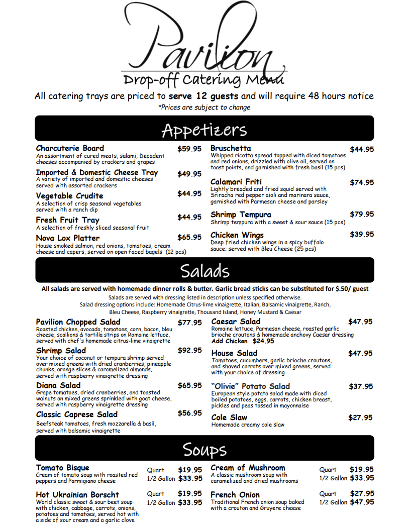 Catering Menu
