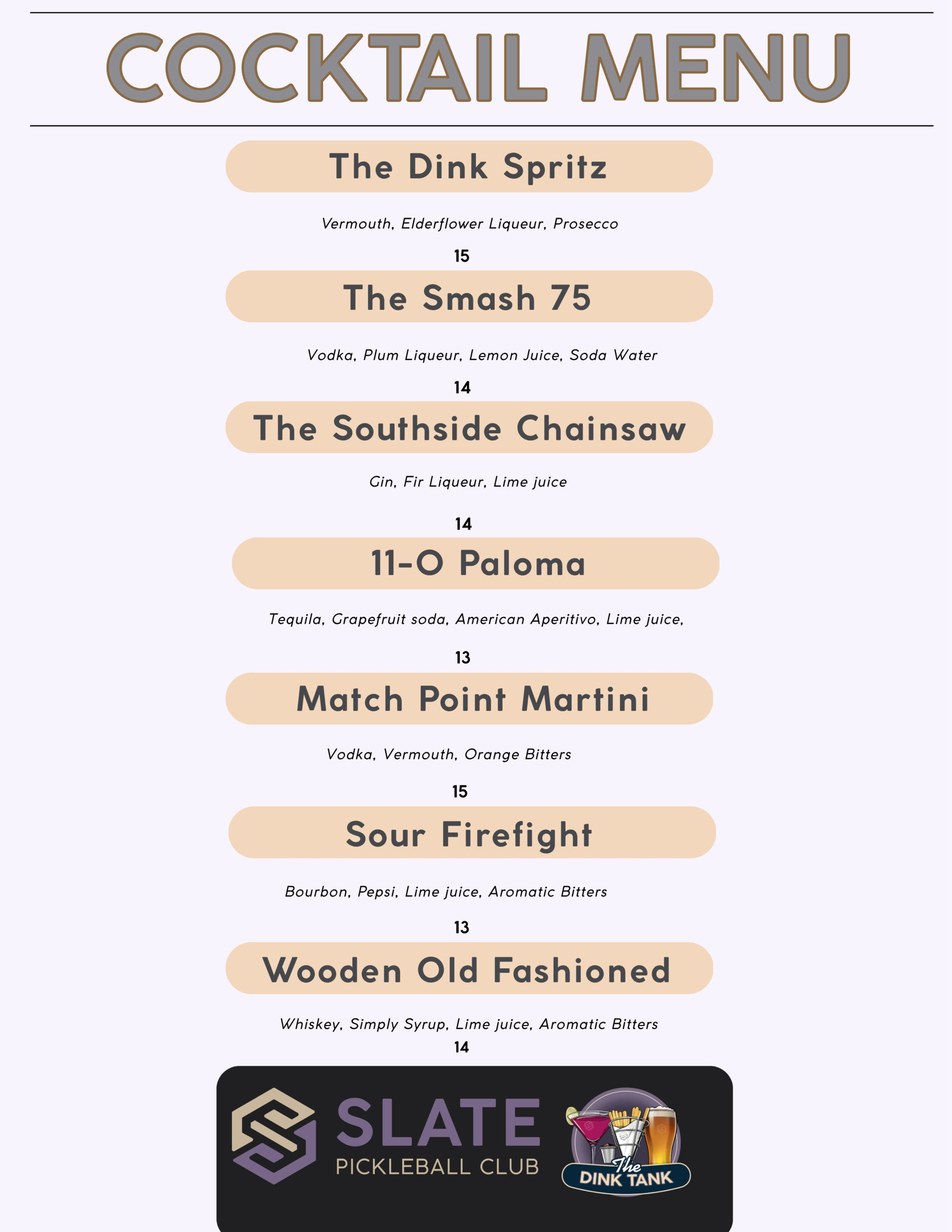 Cocktail Menu